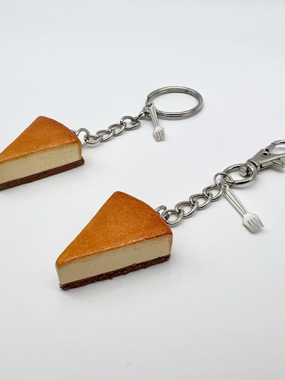 Italian New York Cheesecake Keychain or Bag Clip | Handmade Dessert Accessory